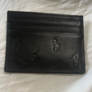 Polo by Ralph Lauren Black Embossed Leather Card Sleeve